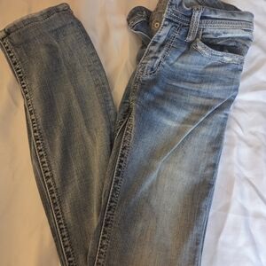 BKE Stella Mid Rise Straight Leg Jeans Size 23R Light Wash